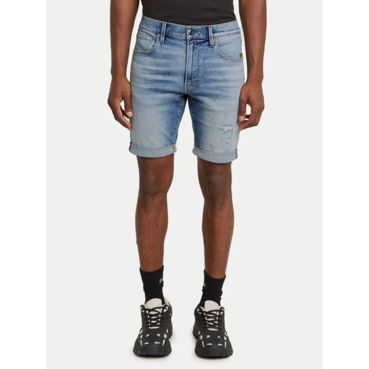 G-Star Raw Szorty jeansowe 3301 D10481-D760 Niebieski Slim Fit ze sklepu MODIVO w kategorii Spodenki męskie - zdjęcie 183863022