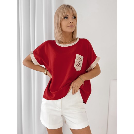 bluzka lumiria czerwona one size ze sklepu UBRA w kategorii Bluzki damskie - zdjęcie 183865434