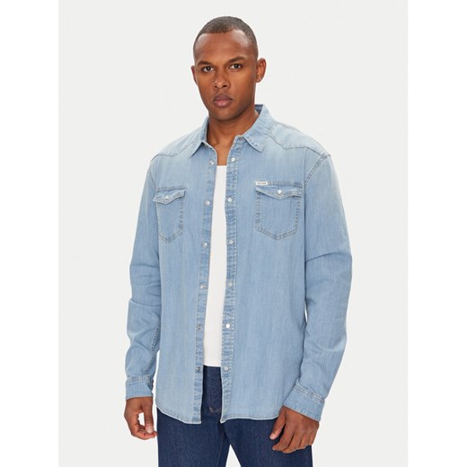 Guess Koszula jeansowa M4GH02 D3PF5 Niebieski Slim Fit ze sklepu MODIVO w kategorii Koszule męskie - zdjęcie 183867243