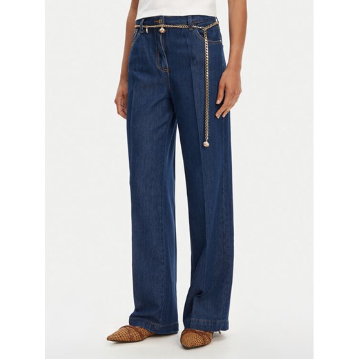Please Jeansy P3HUDINCBB Granatowy Wide Leg ze sklepu MODIVO w kategorii Jeansy damskie - zdjęcie 183867290