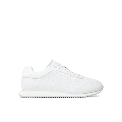 Calvin Klein Sneakersy Runner Lace Up Mono Pu HW0HW02574 Biały ze sklepu MODIVO w kategorii Buty sportowe damskie - zdjęcie 183867320