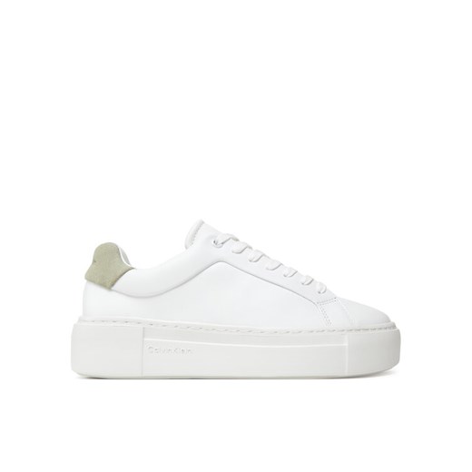 Calvin Klein Sneakersy Ff Cupsole Lace Up Lth HW0HW02570 Biały ze sklepu MODIVO w kategorii Buty sportowe damskie - zdjęcie 183867351