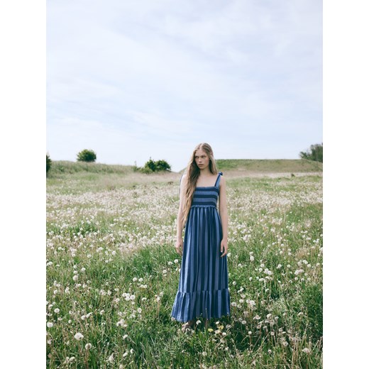 Reserved - Sukienka z lyocellu - niebieski ze sklepu Reserved w kategorii Sukienki - zdjęcie 183868853