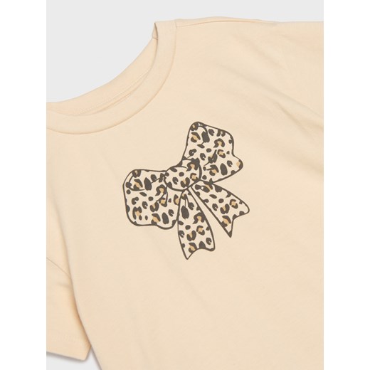 Sinsay - Koszulka z nadrukiem kokardy - kremowy Sinsay 74 (6-9 m) Sinsay