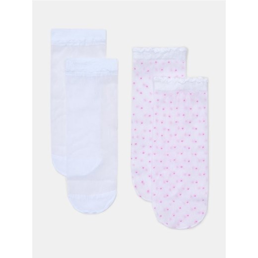 Sinsay - Cienkie skarpetki 2 pack - kremowy ze sklepu Sinsay w kategorii Skarpetki dziecięce - zdjęcie 183869564
