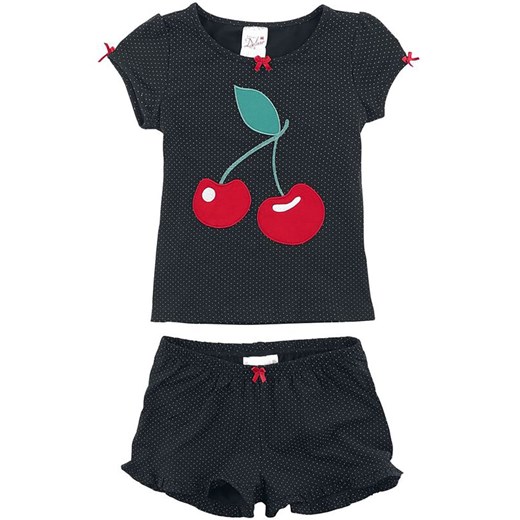 Pussy Deluxe Piżama &quot;Dotties &amp; Cherry&quot; w kolorze czarnym ze sklepu Limango Polska w kategorii Piżamy dziecięce - zdjęcie 183870712