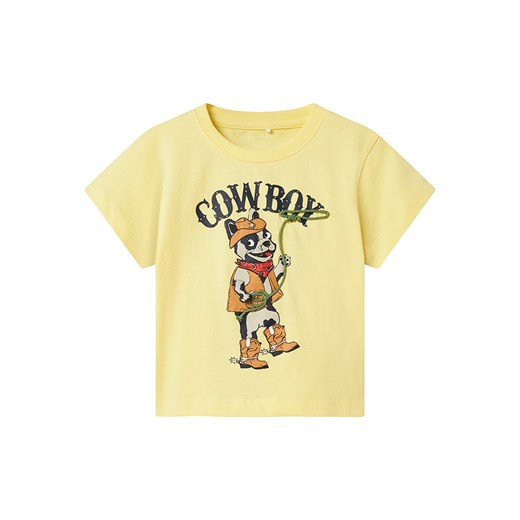name it Koszulka &quot;Huggi&quot; w kolorze żółtym ze wzorem ze sklepu Limango Polska w kategorii T-shirty chłopięce - zdjęcie 183871181