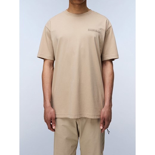 Napapijri Koszulka w kolorze beżowym ze sklepu Limango Polska w kategorii T-shirty męskie - zdjęcie 183871274
