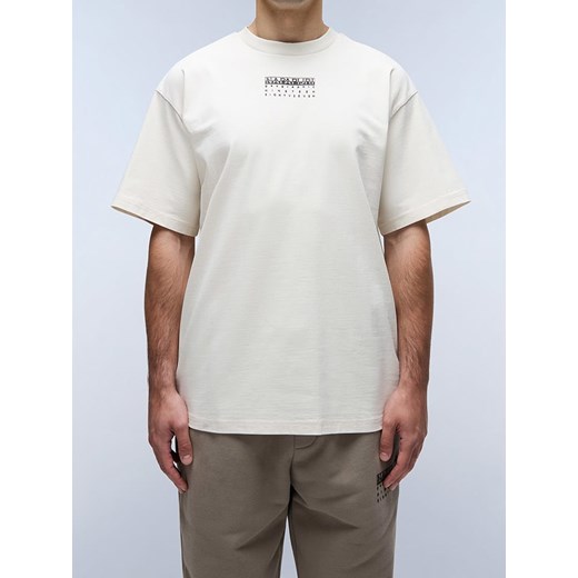 Napapijri Koszulka w kolorze kremowym ze sklepu Limango Polska w kategorii T-shirty męskie - zdjęcie 183871334