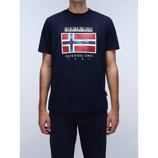 Napapijri Koszulka w kolorze granatowym ze sklepu Limango Polska w kategorii T-shirty męskie - zdjęcie 183871381