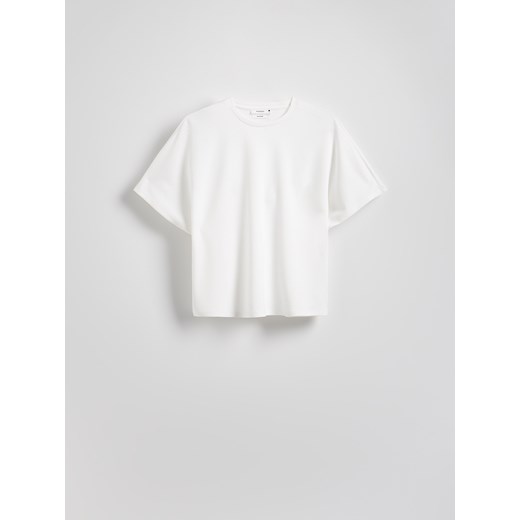 Reserved - T-shirt kimono z dodatkiem modalu - biały ze sklepu Reserved w kategorii Bluzki damskie - zdjęcie 183872274