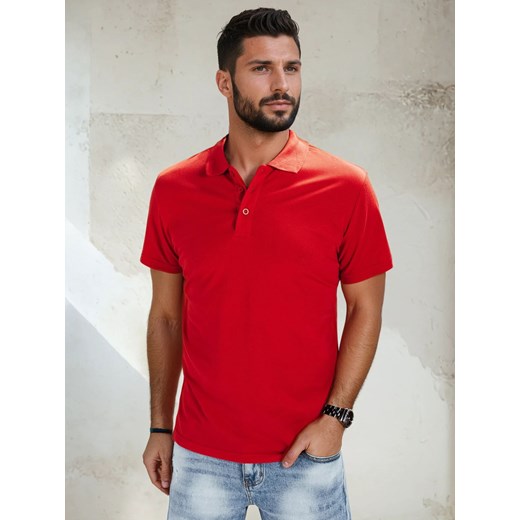 Koszulka polo męska czerwona Dstreet PX0515 ze sklepu DSTREET.PL w kategorii T-shirty męskie - zdjęcie 183872354