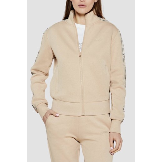 GUESS Beżowa bluza damska z lampasami Britney, Rozmiar XS ze sklepu outfit.pl w kategorii Bluzy damskie - zdjęcie 183872513