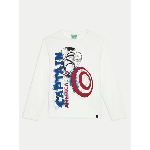 United Colors Of Benetton Bluzka 3ATNC10M8 Biały Regular Fit ze sklepu MODIVO w kategorii Bluzki dziewczęce - zdjęcie 183874554