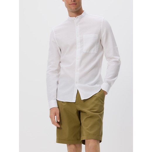 Reserved koszula męska biała z długim rękawem z klasycznym kołnierzykiem 