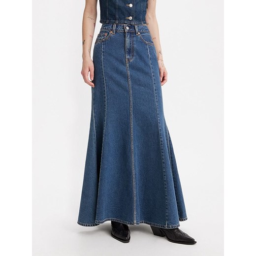 Spódnica niebieska Levi's bawełniana klasyczna midi