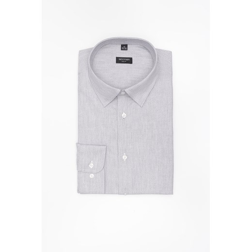 KOSZULA CORSINI 3284D DŁUGI RĘKAW SLIM FIT SZARA Z BAWEŁNY ze sklepu Recman w kategorii Koszule męskie - zdjęcie 183879934