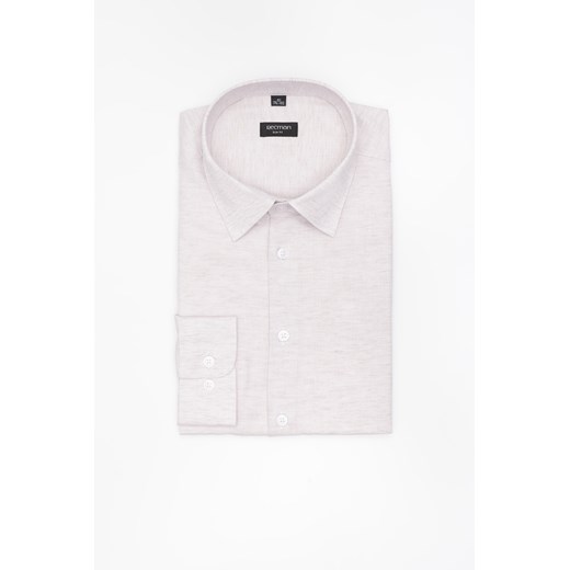 KOSZULA FORMENTO 3286D DŁUGI RĘKAW SLIM FIT BEŻOWA Z BAWEŁNĄ ze sklepu Recman w kategorii Koszule męskie - zdjęcie 183879942