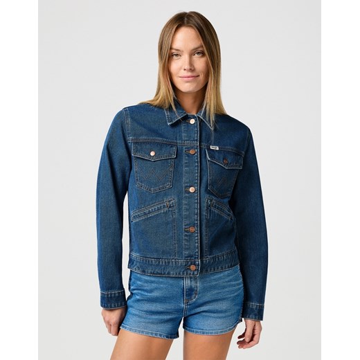 WRANGLER DAMSKA KURTKA JEANSOWA WRANGLER HERITAGE JACKET GOLDEN BLUE 112362331 ze sklepu YouNeedit.pl w kategorii Kurtki damskie - zdjęcie 183880311
