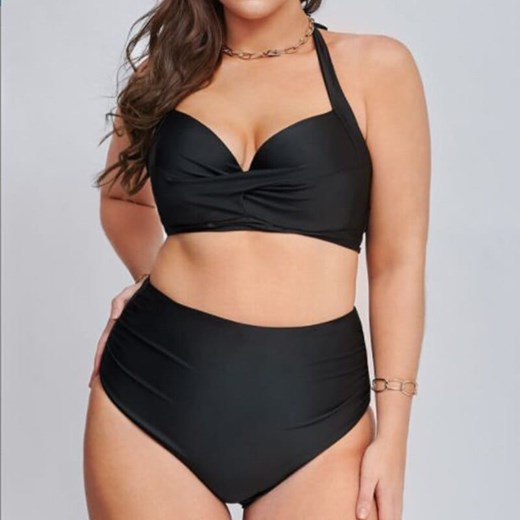 Bikini plus size z usztywnieniem w biuście - Czarny / XL ze sklepu Valetta.pl w kategorii Stroje kąpielowe - zdjęcie 183880621