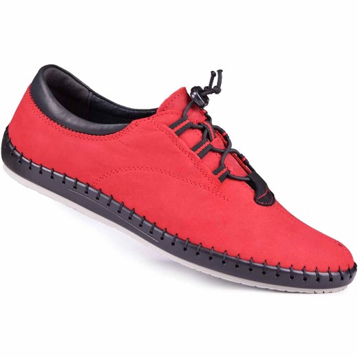 Kampol Buty męskie casual 337/39 czerwone ze sklepu ButyModne.pl w kategorii Półbuty męskie - zdjęcie 183881703