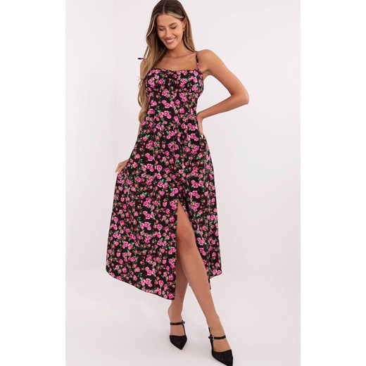 Sukienka na ramiączkach czarna MI-SK-23817-2.00, Kolor czarny, Rozmiar uniwersalny, ITALY MODA ze sklepu Primodo w kategorii Sukienki - zdjęcie 183883854