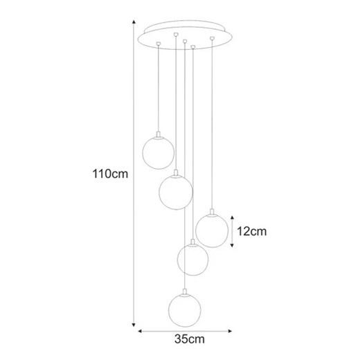 Lampa z wiszącymi beżowymi kulamo Karito Lumes One Size Edinos.pl
