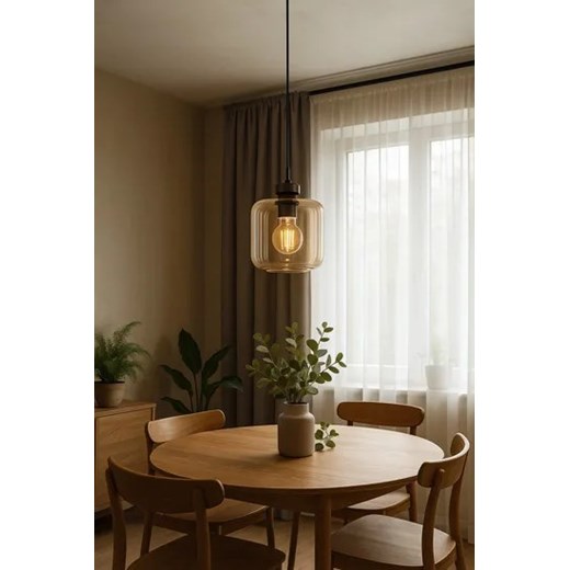 Wisząca lampa pojedyncza długa beżowa Asisto Lumes One Size Edinos.pl