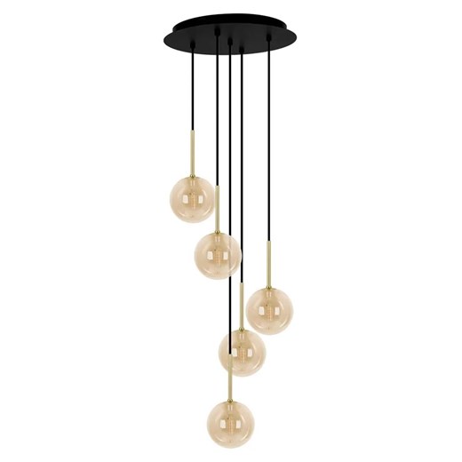 Lampa z wiszącymi beżowymi kulamo R1-H58 ze sklepu Edinos.pl w kategorii Lampy wiszące - zdjęcie 183884402