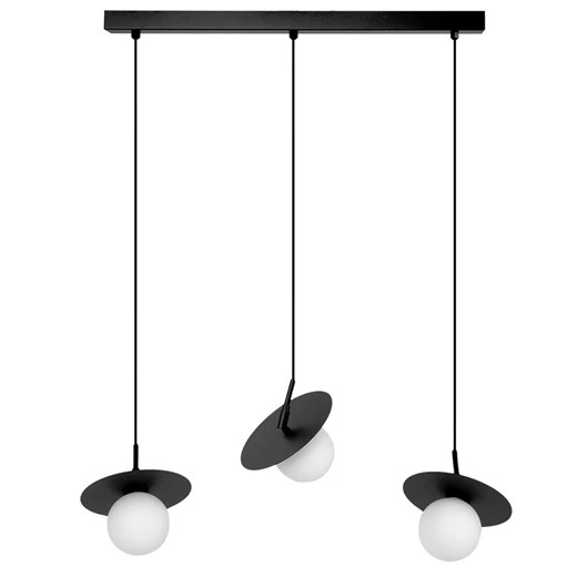 Szeroka wisząca lampa biało-czarna M4-A93 ze sklepu Edinos.pl w kategorii Lampy wiszące - zdjęcie 183884423