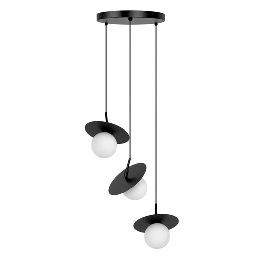 Trzypunktowa wisząca lampa okrąg biało-czarna G4-H10 ze sklepu Edinos.pl w kategorii Lampy wiszące - zdjęcie 183884431