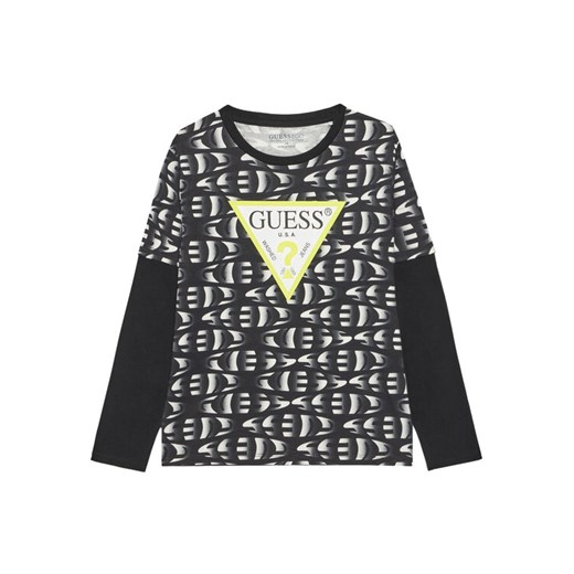 Guess Bluzka L5YI04 K8HM4 Czarny Regular Fit ze sklepu MODIVO w kategorii T-shirty chłopięce - zdjęcie 183885510