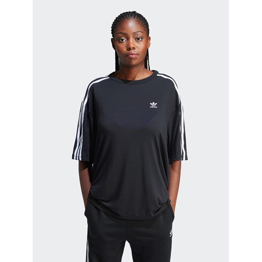 adidas T-Shirt 3-Stripes IU2406 Czarny Oversize S MODIVO