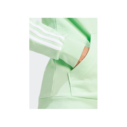 adidas Bluza Essentials 3-Stripes IR6077 Zielony Regular Fit XS MODIVO
