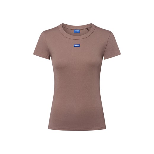 HUGO BLUE Koszulka damska - Easy Tee_B Kobiety Bawełna koniakowy jednolity ze sklepu vangraaf w kategorii Bluzki damskie - zdjęcie 183887192