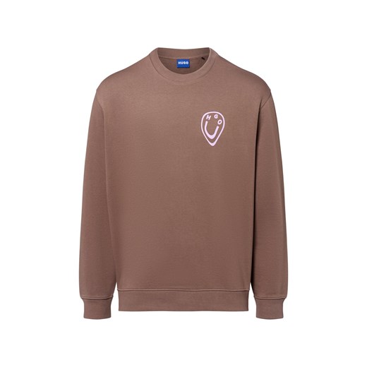 HUGO BLUE Bluza damska - Oversized Crew_B_3 Kobiety Bawełna brązowy nadruk ze sklepu vangraaf w kategorii Bluzy damskie - zdjęcie 183887204
