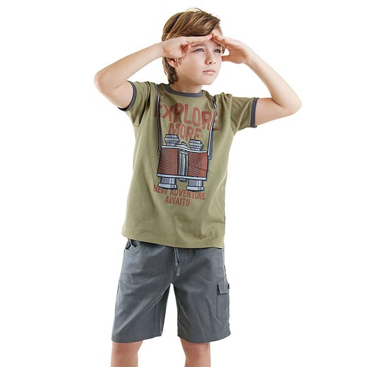 Denokids 2-częściowy zestaw w kolorze oliwkowo-szarym ze sklepu Limango Polska w kategorii T-shirty chłopięce - zdjęcie 183887650