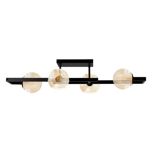 Lampa z czterema kloszami czarno-beżowa E6-R25 ze sklepu Edinos.pl w kategorii Lampy sufitowe - zdjęcie 183887914