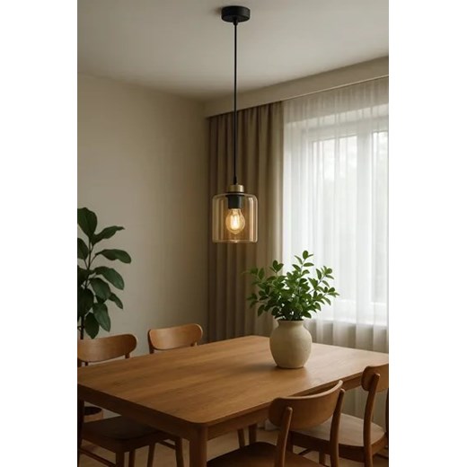 Pojeduncza lampa wisząca długa beżowa Potero Lumes One Size Edinos.pl