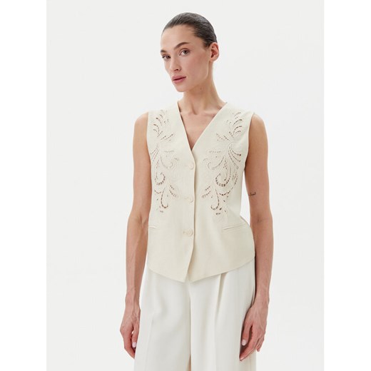 TWINSET Kamizelka 251TP2161 Beżowy Slim Fit ze sklepu MODIVO w kategorii Kamizelki damskie - zdjęcie 183890990