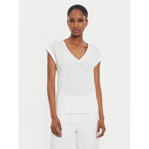 Morgan T-Shirt 242-DAYA Biały Regular Fit ze sklepu MODIVO w kategorii Bluzki damskie - zdjęcie 183891014