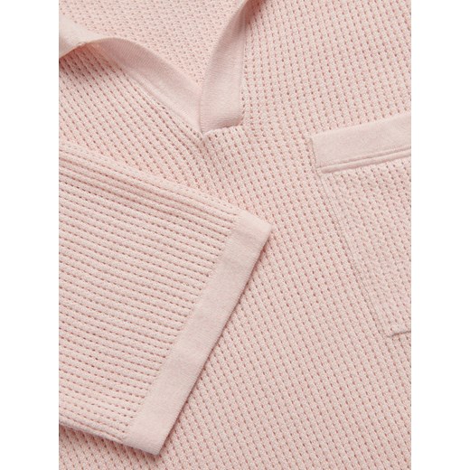 Reserved - Ażurowy sweter polo - pastelowy róż Reserved XL Reserved