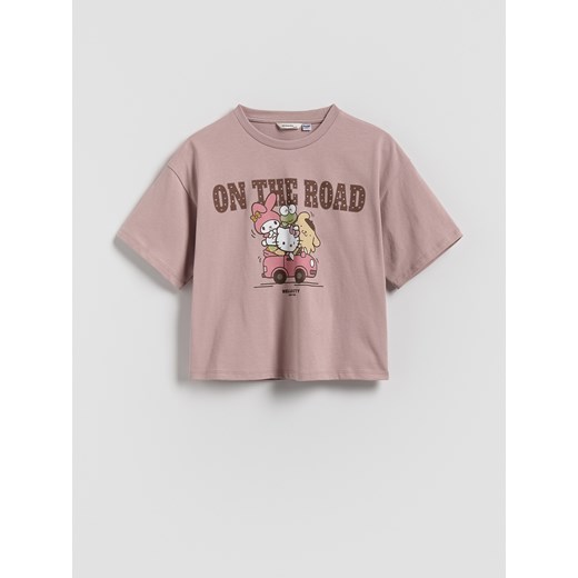 Reserved - T-shirt Hello Kitty and Friends - brązowy ze sklepu Reserved w kategorii Bluzki dziewczęce - zdjęcie 183891551