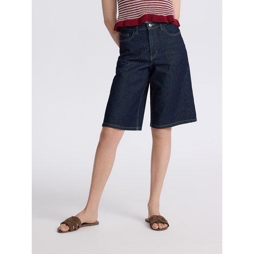 Reserved - Jeansowe szorty z kantem - granatowy ze sklepu Reserved w kategorii Szorty - zdjęcie 183891601
