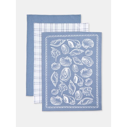 Sinsay - Ścierki kuchenne z morskim motywem 3 pack - wielobarwny Sinsay One Size Sinsay