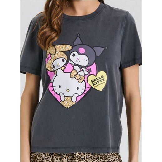 Sinsay - Koszulka z nadrukiem Hello Kitty - szary ze sklepu Sinsay w kategorii Bluzki damskie - zdjęcie 183892012
