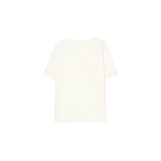 Cropp - Koszulka oversize z kwiatowym nadrukiem - biały Cropp M Cropp