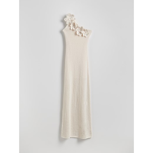 Reserved - Kroszetowa sukienka maxi - kremowy ze sklepu Reserved w kategorii Sukienki - zdjęcie 183895442