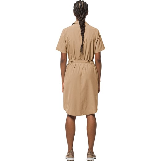 Sukienka Jack Wolfskin z krótkimi rękawami beżowa koszulowa sportowa 