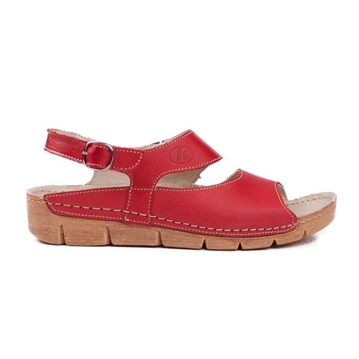 674 Helios sandały czerwone skórzane milandi-pl czerwony paski